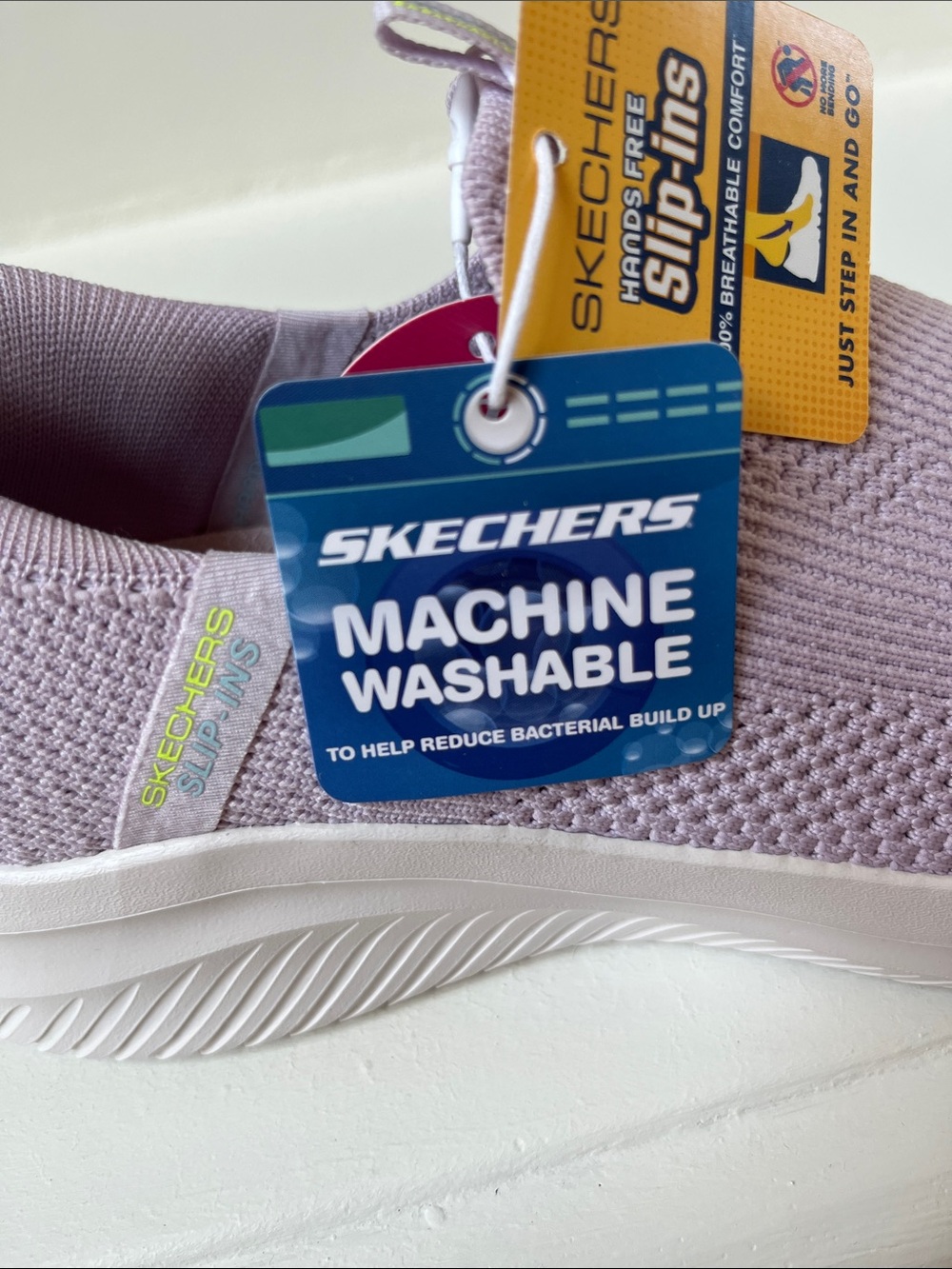 Skechers Women's Slip-On Stretch Knit Sneakers - Light Purple - Picture 9 of 12